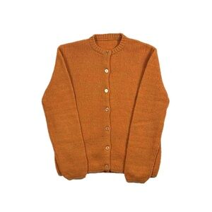 Crimson Halloween orange woolen knit button up sweater womens small